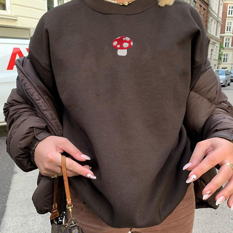 Mushroom Embroidered Sweater